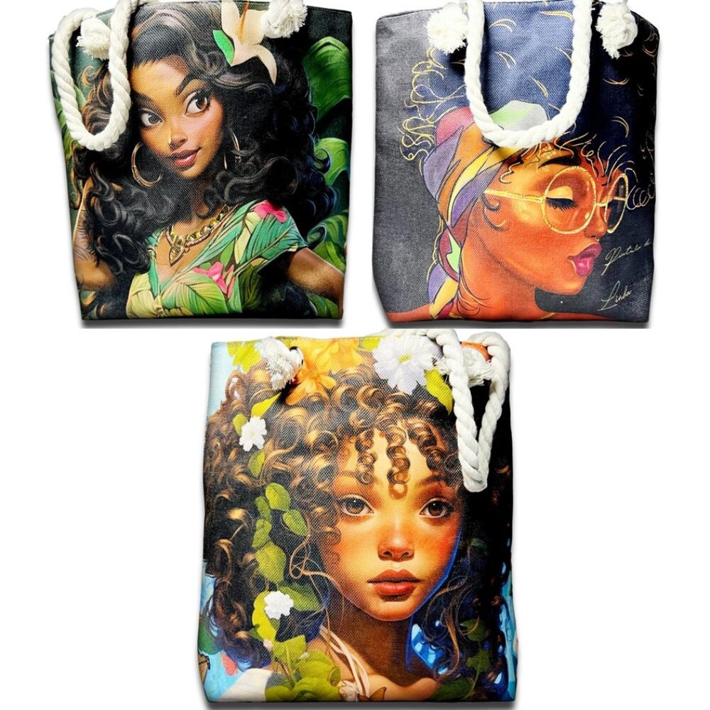 Miss Pretty Canvas Totes | Qty: 3